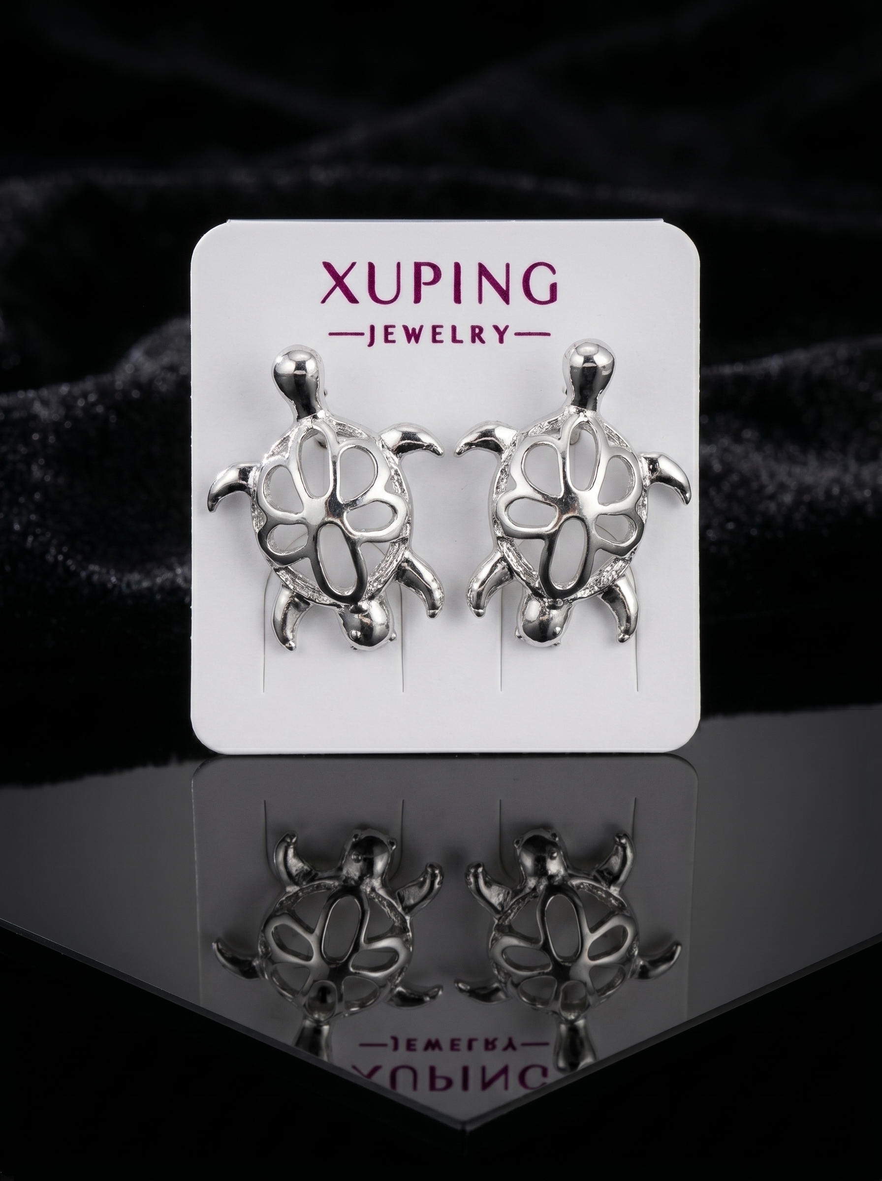 Silver Tide Turtle Studs